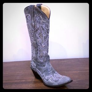 Corral Grey Studded Cowboy Western Boots